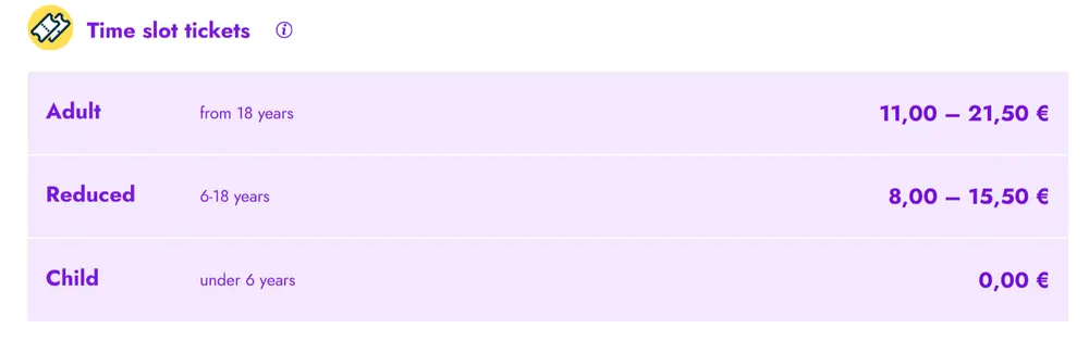 جدول قیمت‌گذاری پویا برای موزه دویچلند