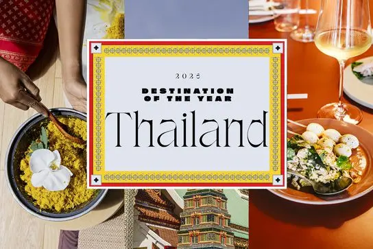 سه عکس از تایلند با متن «مقصد سال» که روی آنها قرار داده شده است