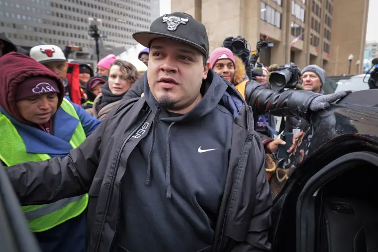 کیلمار آبریگو گارسیا پس از چک‑این در دفتر میدانی اداره مهاجرت و گمرک ایالات متحده در بالتیمور